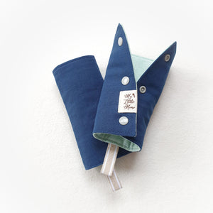 MY LITTLE MOMO DROOL STRAP COVERS - NAVY/MINT