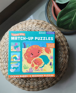 MUDPUPPY I LOVE YOU MATCH UP PUZZLE: OCEAN BABIES