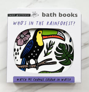 WEE GALLERY: WHO'S IN THE RAINFOREST? (BATH BOOK)